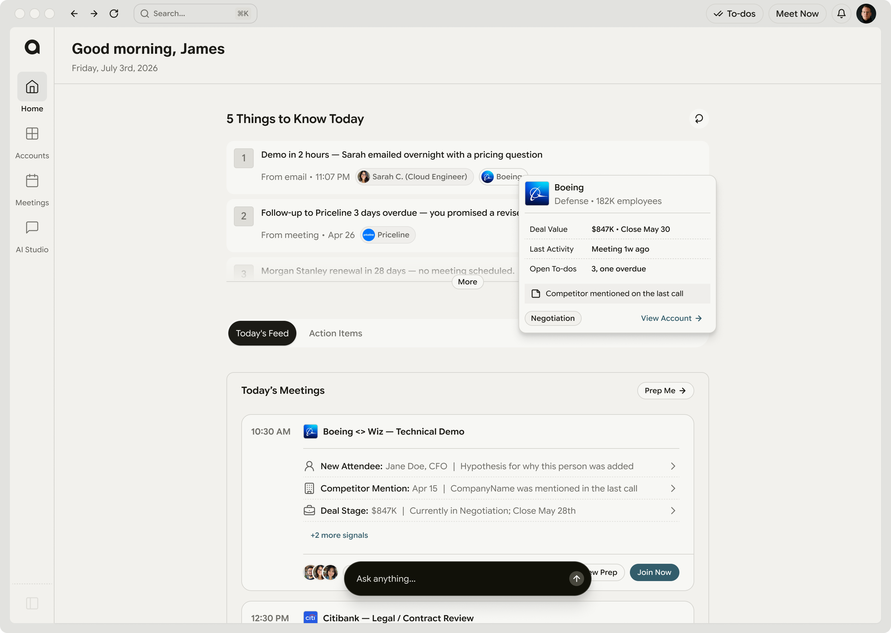 AnyTeam Accounts — accounts and signals at a glance