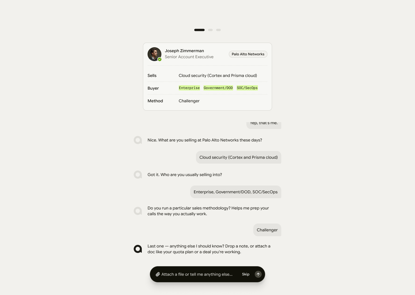 Building your profile in Settings
